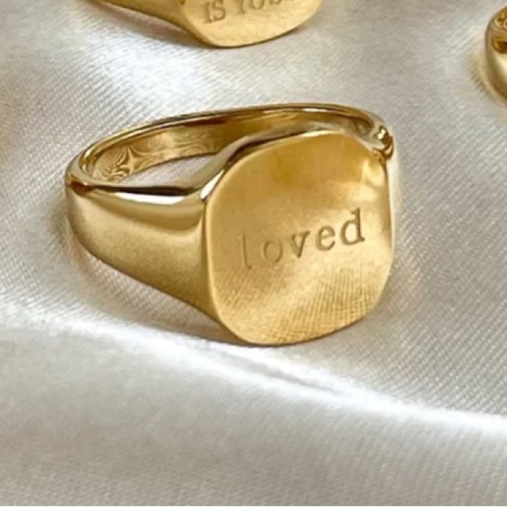 NEW! LOVED ENGRAVED GOLD RING